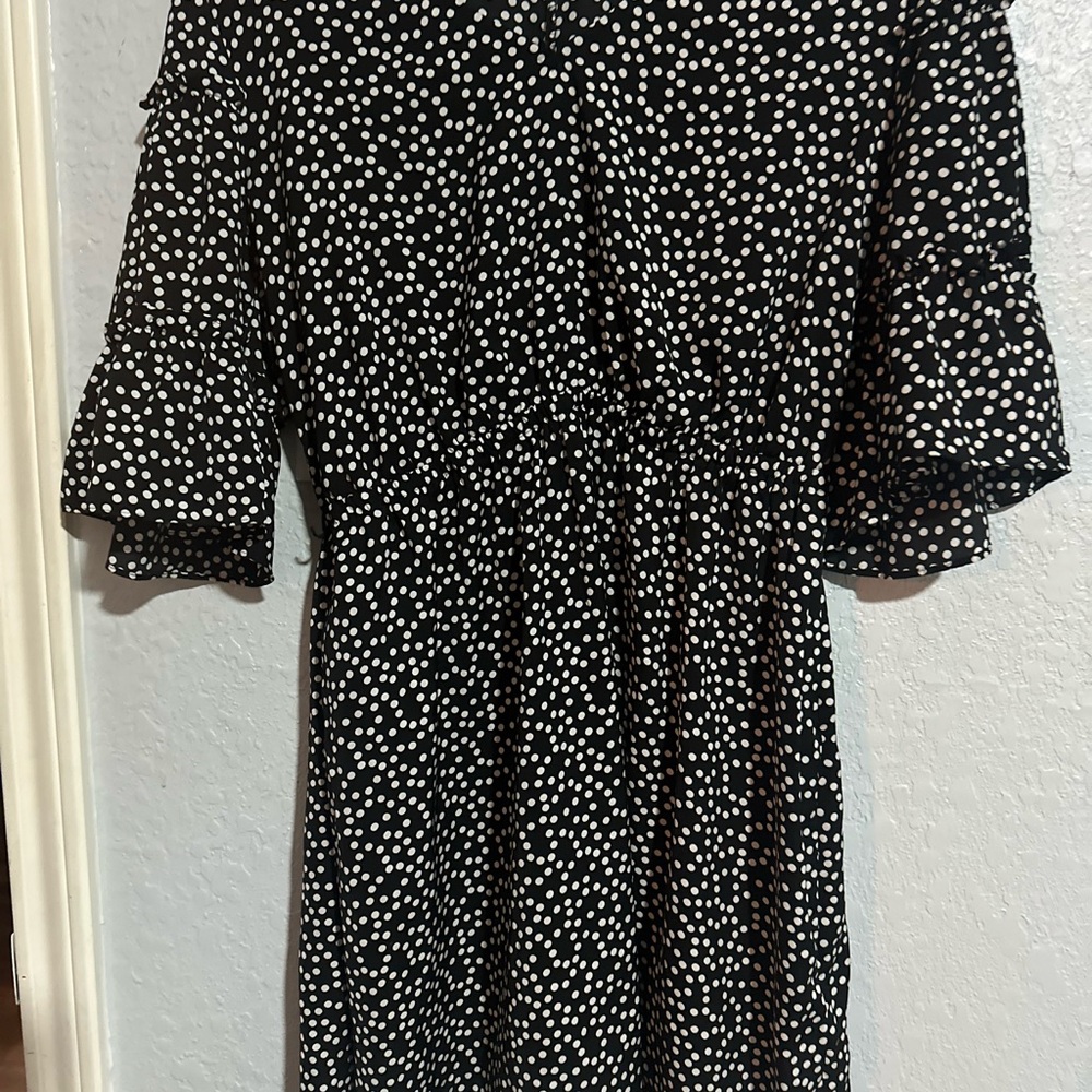 Express Black and White Polka Dot Dress